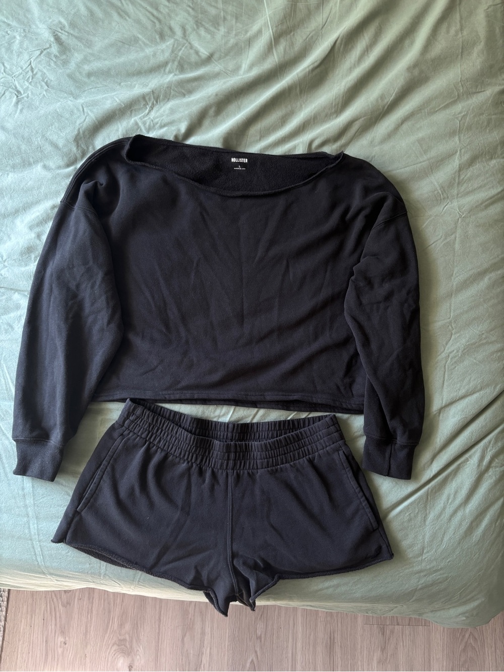 Hollister off the shoulder top with matching shorts
